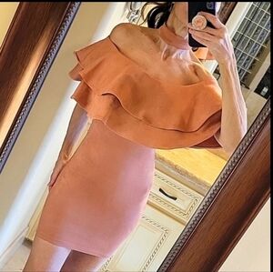 Shein Off-Shoulder Choker Faux Suede Dress,  XS